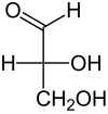 Fischer-Projektion von D-Glycerinaldehyd