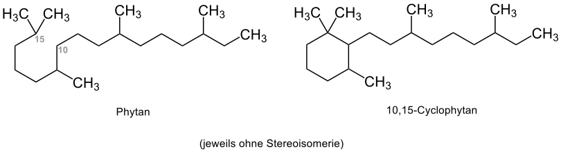 10,15-Cyclophytan ausgehen von der Struktur von Phytan